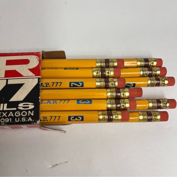 vintage templar 777 pencils reliance hexagon no 2 no 3 box of 12 - Picture 2 of 5